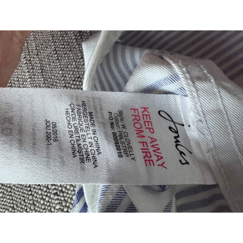Joules Clovelly Striped Rugby Shirt Blue White Cotton Mariners Grade Womens 8 - Picture 5 of 11